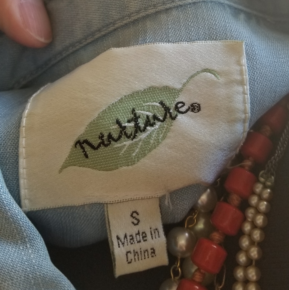 Bamboo Fiber Denim Button down Shirt - Picture 8 of 8